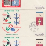 BRD - Sondermarken, Randstücke m. Farbstreifen 10 Belege 1965/78