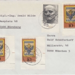 BRD - Sondermarken, Randstücke m. Farbstreifen 10 Belege 1965/78