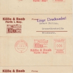 DR - Fürth 1940 3 + 6 Pfg. AFS Kölle & Raab Spielwaren Drucksache/Karte n.