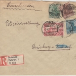 DR - 1 M. Reichspostamt u.a. Einschreiben Ortsbrief Duisburg-Ruhrort 1921