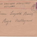 DR - 15 Pfg. Hindenburg Brief Dt. Dienstpost Ostland Wien Riga postlagernd 1942