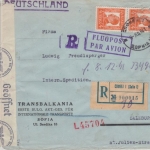 Bulgarien - 20 +2x4 L. Zar Boris III. Luftpost Einschreibebrief Sofia 1941 n.