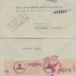 Rumänien - 2x20 L. Michael I. Einschreibebrief Sibiu - Wien 1943 OKW-Zensur