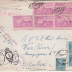 USA - 5x3 C. 150 J. Washington DC u.a. Luftpostbrief n. ÖSTERREICH Newark 1950