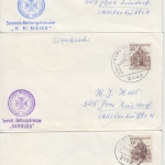 BRD - Seenotrettung 7 Briefe/Cachets Rettungskreuzer + Schmuck-FDC 100 J. DGRS