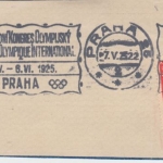 Tschechien - Olympics 1925 Prague Congress Masch.stempel Briefstück