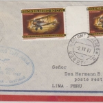 Colombia - Lufthansa 1st-Flug Etappe Bogota Lima 2.4.67 60 Ctv Zwischenstegpaar