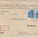 Ungarn - 2x50 F. Kirchen Einschreibebrief Budapest - Varel 1943 OKW-Zensur