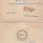 Ungarn - 20 F. Schnitter u.a. Einschreibebrief Pestszenlörinc - Duisburg 1918