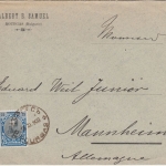 Bulgarien - 25 St. König Ferdinand brief Bourgas - Mannheim 1903