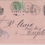 Rumänien - 5 B. Ganzsache + Zusatz Bukarest - Krefeld 1892