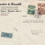 Slowakei - 3 Ks.+ 50H. Flugpost Luftpostbrief i.d. SCHWEIZ Presov - Zürich 1943