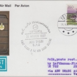 Färöer - Lufthansa Erstflug Zuleitungspost Abu Dhabi - Beijing 1987 selten !!