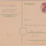 Berlin - Schwarzaufdruck 30 Pfg. Karte n. USA Dahlem - New York 27.1.49
