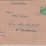 Berlin - Schwarzaufdruck 84+24 Pfg Einschreibebrief Charlottenburg 23.11.48 n.