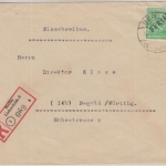 Berlin - Schwarzaufdruck 84 Pfg. Einschreibebrief Lichterfelde - Nagold 15.10.48