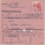Berlin - 60 Pfg Bauten I Postanweisung SW11 - Münster 1954