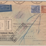 Berlin - 30+25 Pfg. Bauten I Luftpostbrief n. GRIECHENLAND Charlottenburg 1951