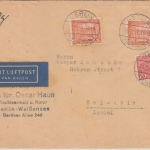 Berlin - 2x25+20 Pfg. bauten I Luftpostbrief n. ISRAEL Neukölln - Tel Aviv 1951