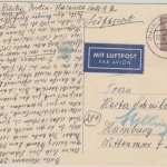 Berlin - 15 Pfg. Bauten I Luftpostkarte Halensee - Hamburg 1952