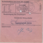 Berlin - 60 Pfg. Bauten I Postanweisung Schöneberg - Herten 1954