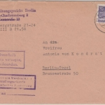 Berlin - 70 Pfg. Stadtbilder II Zustellurkunde Ortsbrief 1958