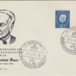 Berlin - 40+70 Pfg. Heuss Medaillon Schmuck-FDC ESST Berlin SW61 - 22.5.59