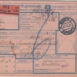 Österreich - Wien 1927 bar frankierte Paketkarte n. Maribor JUGOSLAWIEN