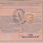 Österreich - Wien 1927 bar frankierte Paketkarte n. Maribor JUGOSLAWIEN