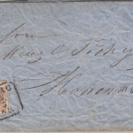 Österreich - 6 Kr. 1.. Ausgabe Brief (Zierbrief ?) Prag 5/3 (1857) n. Hohenmauth