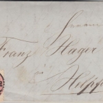Österreich - 5 Kr. Doppeladler Brief K1 Braunau in ObÖst 1866 n.