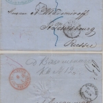 Frankreich - Paris 1858 Portobrief n. RUSSLAND st. Petersburg Transit Aachen
