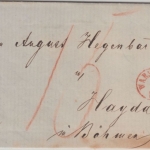 Polen - Warszawa 1/8 (1859) roter Finderhutstempel Portobrief n. Hayda/Böhmen