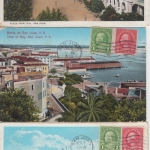 USA/Costa Rica - San Juan 1928 3 farb. Ansichtkarten bilds. frankiert n. Köln