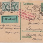 DR - 5 Pfg. Ganzsache + Zusatz Luftpostkarte Wilhelmshaven-Rüstringen 1927 n.