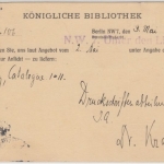 DR - Königliche Bibliothek Berlin Papiervignette Karte Frei d. Ablösung 1916 n.