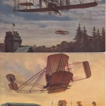 Luftfahrt - Zeppelin Motorflug 11 farbige Künstlerkarten versch. Motive ca 1910
