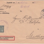 DR - Bückeburg 1915 Zustellungsurkunde Frei d. Ablösung No. Fürstl. Ministerium