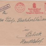 DR - Ratzeburg 1941 42 Pfg. AFS Kreisausschuß Einschreibebrief n. Lübeck