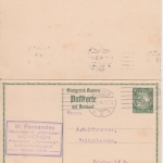 Bayern - 5/5 Pfg. Hupp'sches Wappen Ganzsache Doppelkarte München - Lindau 1914