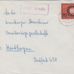 BRD - 7701 Wiechs Ra1 Brief Singen - Reutlingen 1963 PLZ-Umstellung