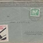 DR - Dresden 1925 Jahresschau d. dt. Arbeit SST Ortsbrief mit Werbevignette