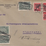 DR-Infla - 3x5.000 M: Queroval u.a. Brief Hamburg - Göppingen 3.9.23