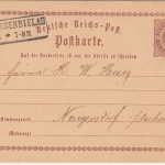 DR - Ober-Langenbielau 10/8 (1874) Ra2 1/2 Gr. Brustschild Ganzsache n.