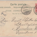 Schweiz - Landkarte Kantone farbige AK gelaufen Luzern 1904
