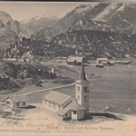 Schweiz - Maloja Graubünden Kirche u. Schloss sw-AK gelaufen Maloja-Kulm 1902