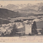 Schweiz - Pontresina Graubünden Ortsansicht sw-AK gelaufen 1905 Irrläufer
