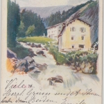 Schweiz - Molins Graubünden (?) farb. Künstler-AK gelaufen Schuls 1901
