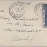 Schweiz - Pontonier Bat. 3 Grenzbesetzung 1939 Vignette Feldpostbrief n. Zürich