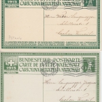 Schweiz - Bundesfeier 1915 2 Sonderganzsachen St. Gallen 1.8.1915